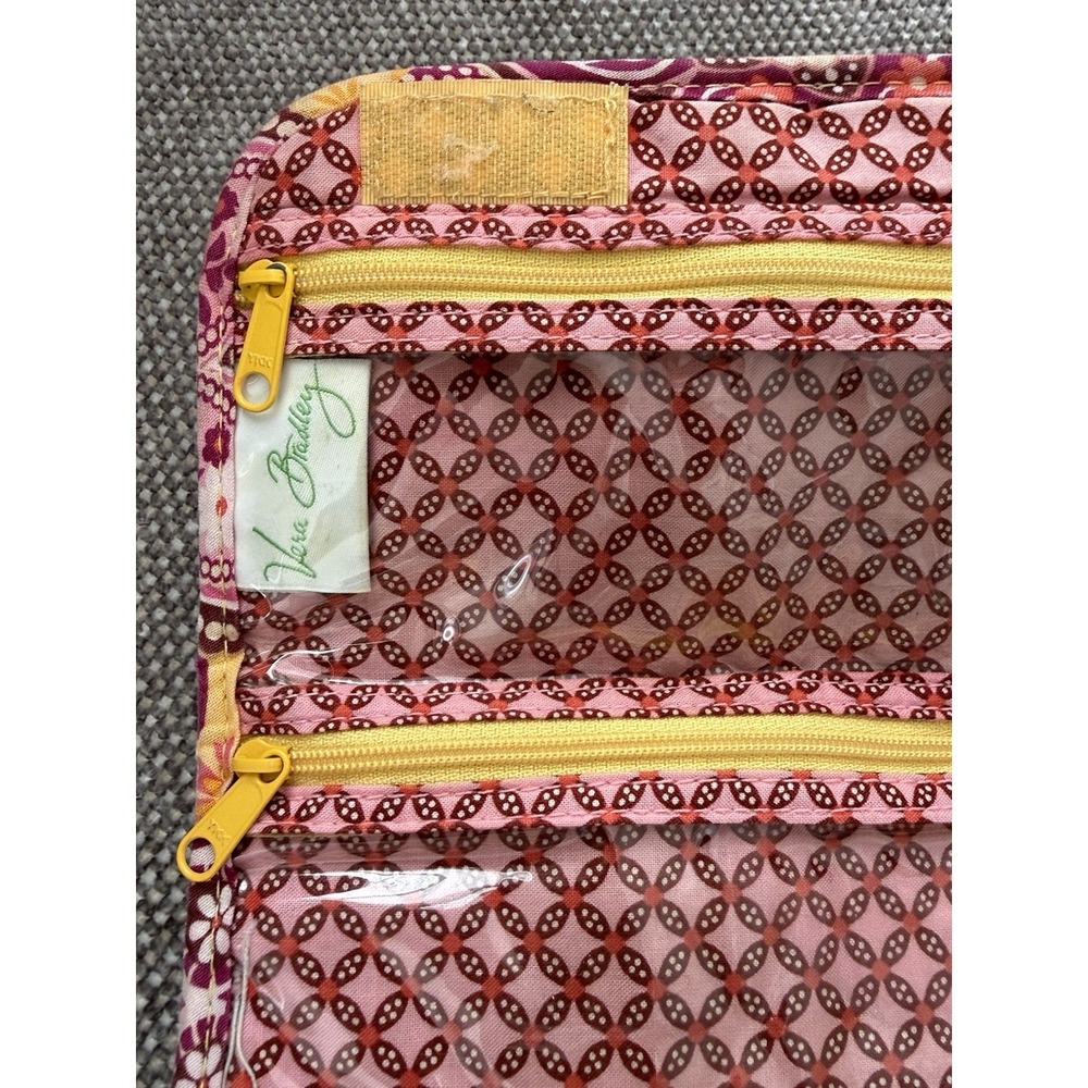 Vera Bradley Jewelry Trifold Hanging Travel Toiletry Organizer Book Bali Gold - Picture 5 of 12